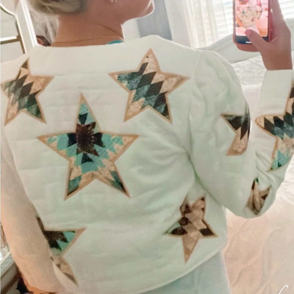 Blue b Women's Star Embroidered Quilted Jacket - Picture 11 of 11